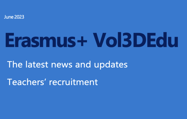 Read more about the article Erasmus+ Vol3DEdu – The latest news and updatesTeachers’ recruitment