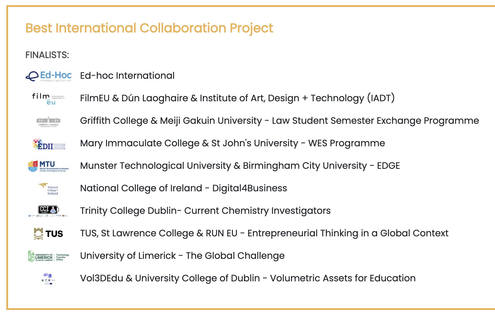 Read more about the article Shortlisted for Best International Collaboration Project